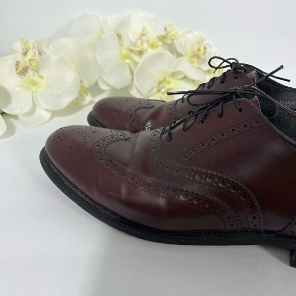 Hanover Mens Wingtip Dress Shoes size 11 Burgundy - Picture 7 of 16